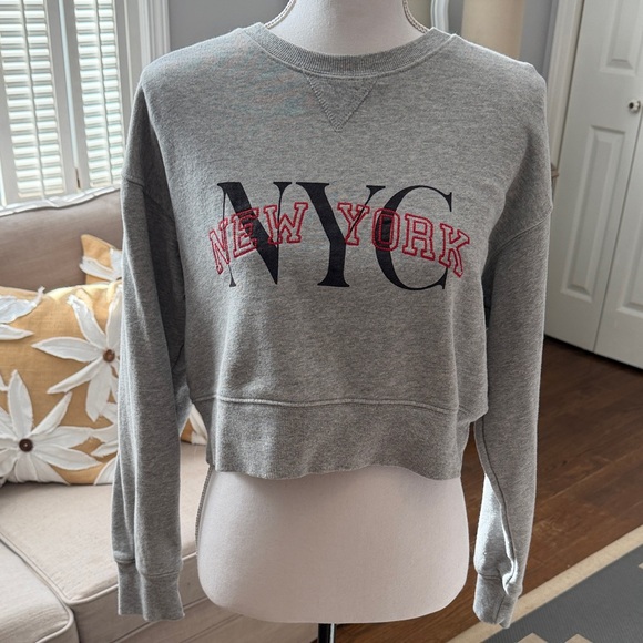 Forever 21 Tops - Super Cute Gray NYC Graphic Women's Cropped Sweatshirt Small